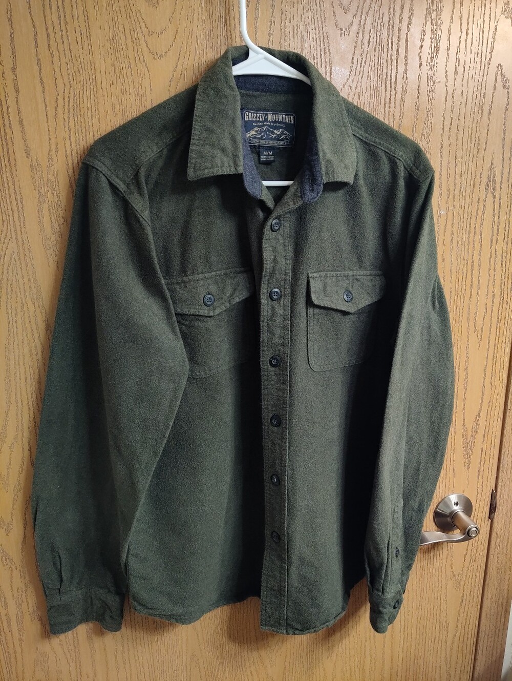 Men's Olive Green Lightweight Shirt Jacket by Grizzly Mountain